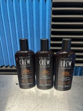 American Crew Daily Cleansing Shampoo - Black, 250ml 3 Pack